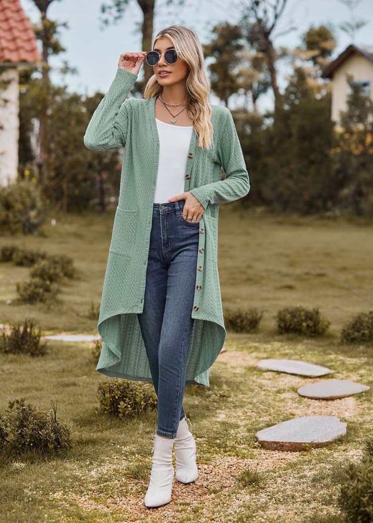 Éloïse - Long cardigan vert