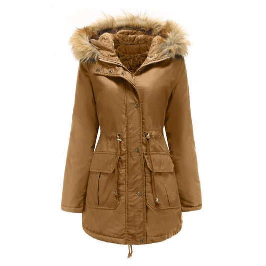 Parka d'hiver avec capuche pour femmes