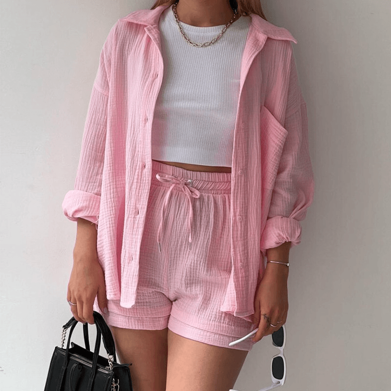 Ensemble tendance pour femmes avec chemise et short