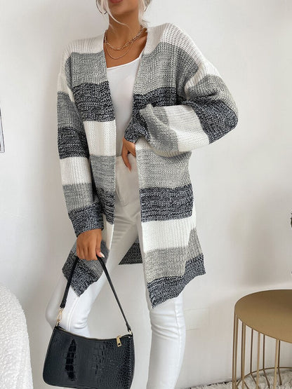 Pull-over cardigan à manches longues pour femmes