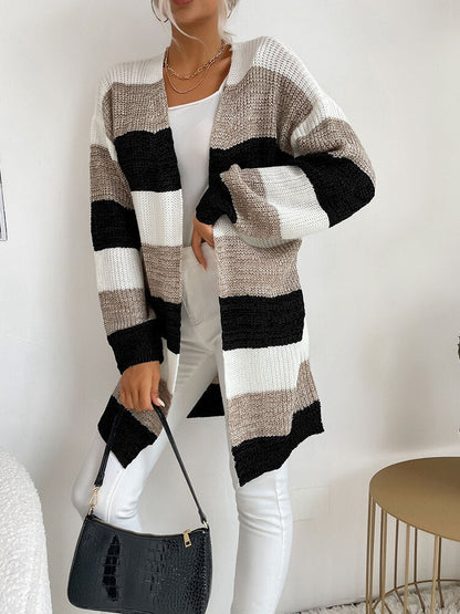 Pull-over cardigan à manches longues pour femmes