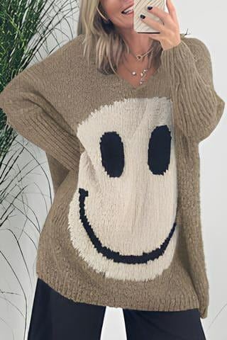 Pull smiley pour femme