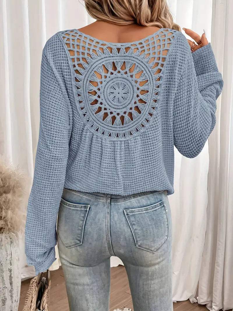 Pull en tricot à col en V pour femmes