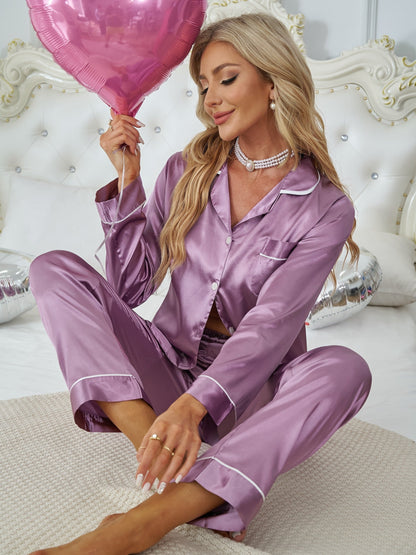 Heidi-Mode - Ensemble pyjama en satin pour femme