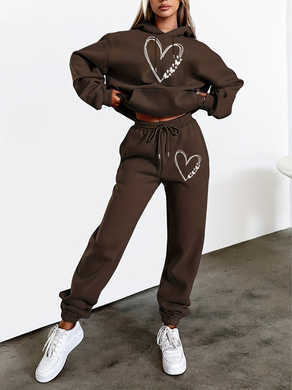 Coco-Mode | Tendance Hoodie & Joggers Tracksuit Set Amour - Idéal Pour l'Automne/Hiver