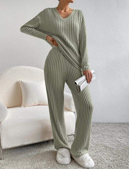 Ensemble Lounge - Ribbed - Soft Material, Loose Fit - Parfait pour la maison