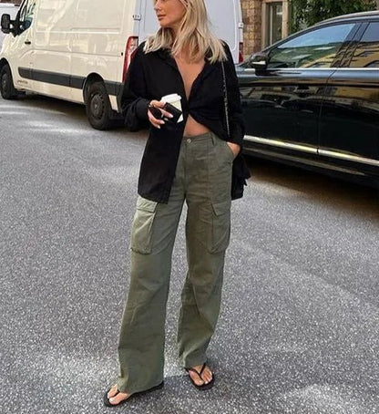 Claire - Pantalon cargo à coupe droite