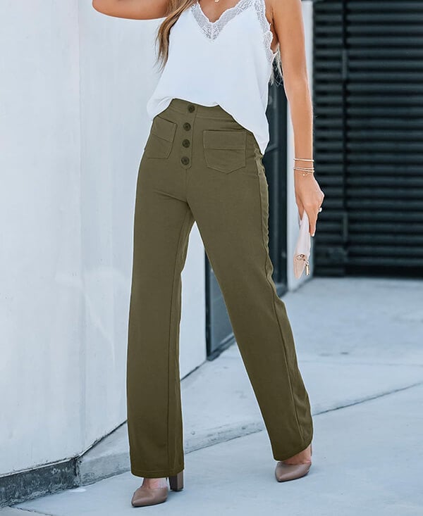 Charlotte - Pantalon décontracté élastique à taille haute