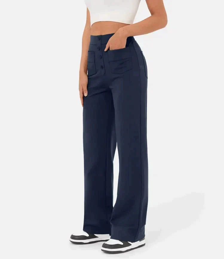 Charlotte - Pantalon décontracté élastique à taille haute