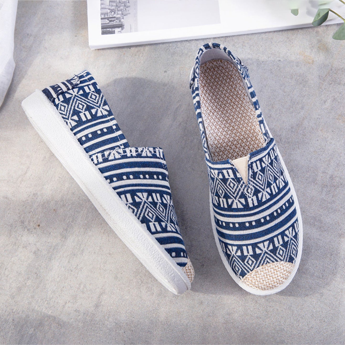 Fee | Espadrilles en toile avec impression vintage