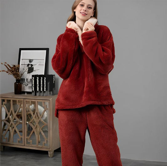 Heidi-Mode - Ensemble pyjama confortable en polaire pour femme - Vêtements de nuit confortables