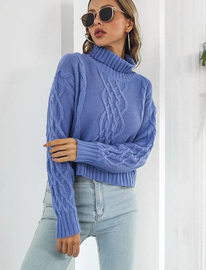 Yusra Sweater | Pull à col roulé en tricot pour femmes