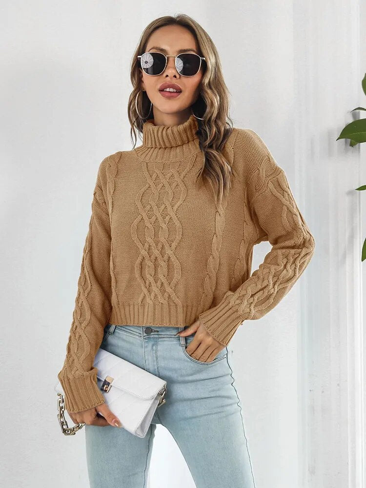 Yusra Sweater | Pull à col roulé en tricot pour femmes