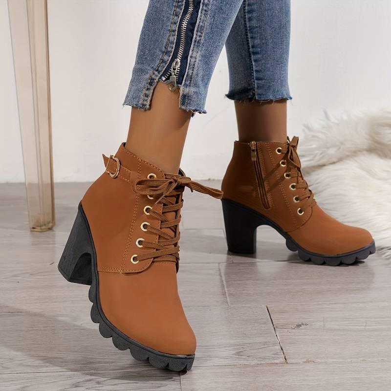 Malene Boots | Bottes décontractées avec fermeture éclair et talons