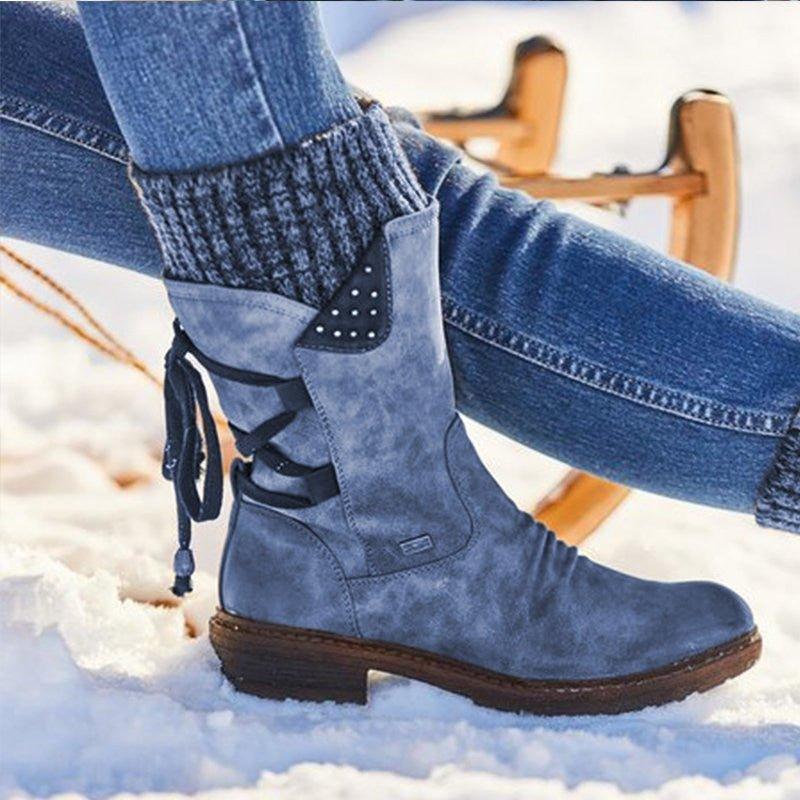 Bottes Norma | Bottes d'hiver à lacets avec fermeture à glissière latérale