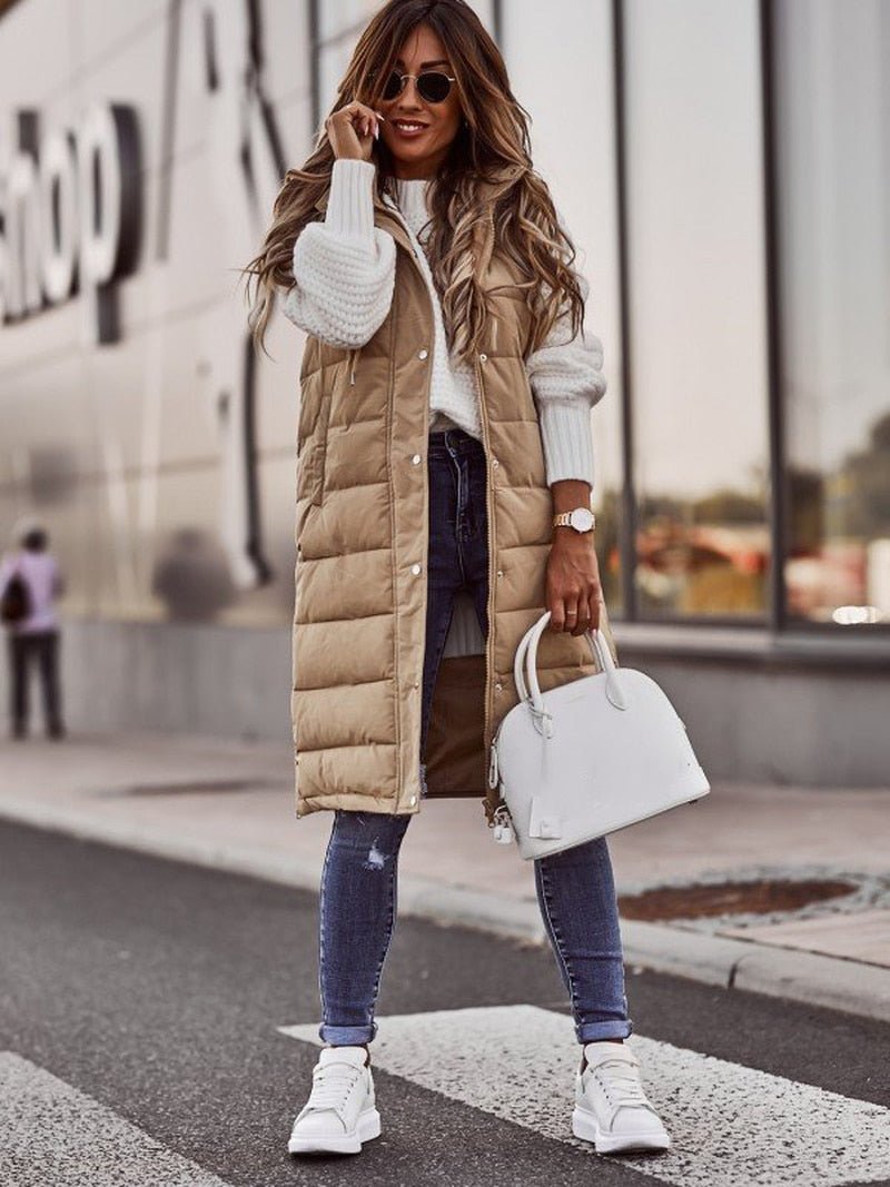 Chloé - Gilet matelassé longueur genou pour femme