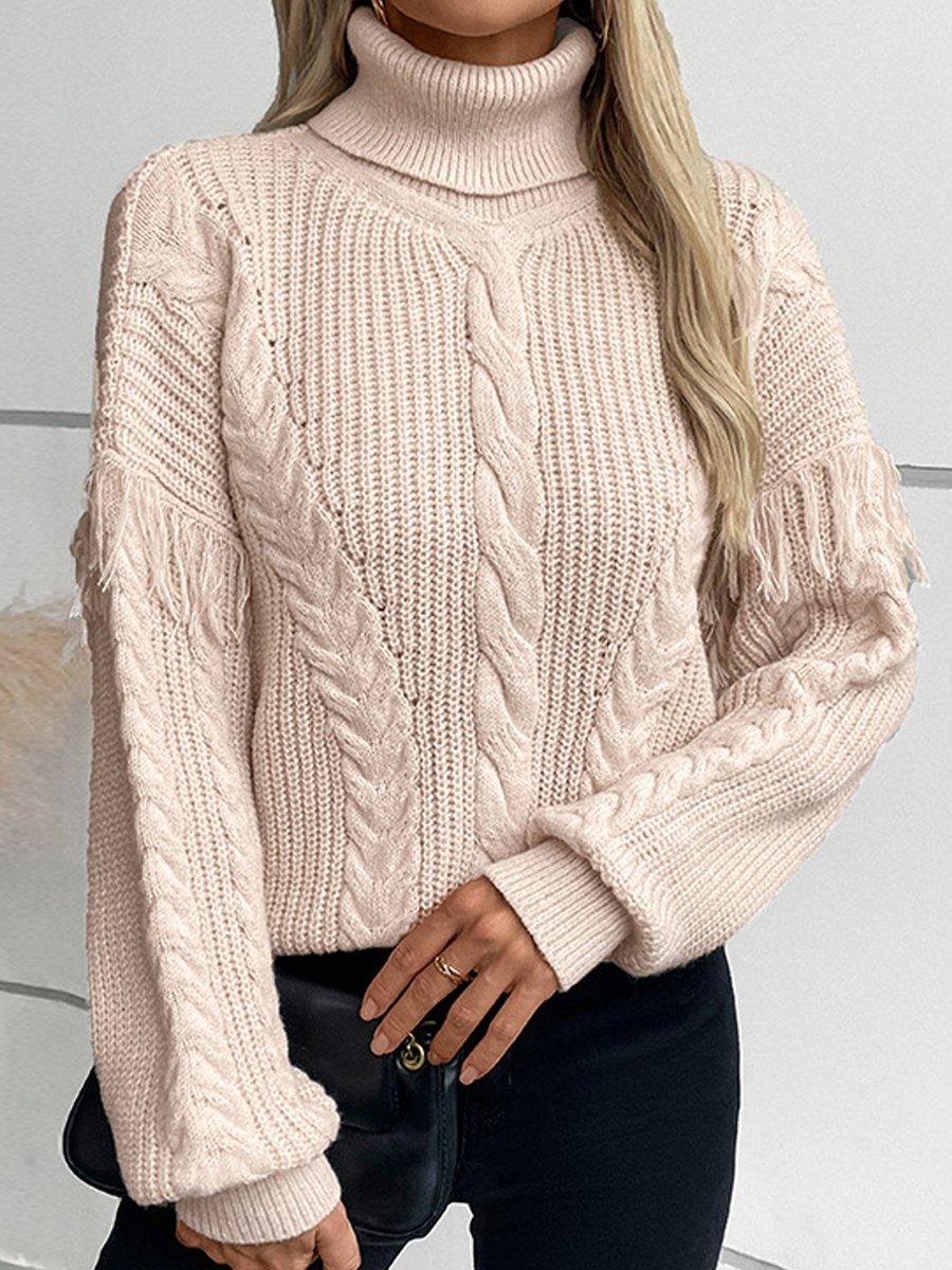 Zamarah Sweater | Pull à col roulé en maille câblée pour femmes