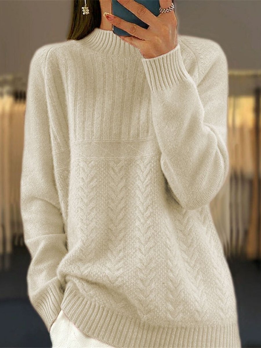 Zahria Sweater | Pull côtelé à col montant