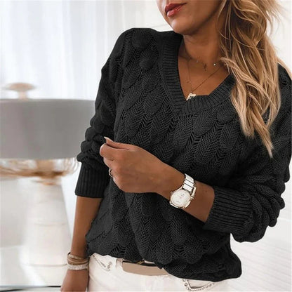 Uscha Sweater | Pull en tricot avec col en V