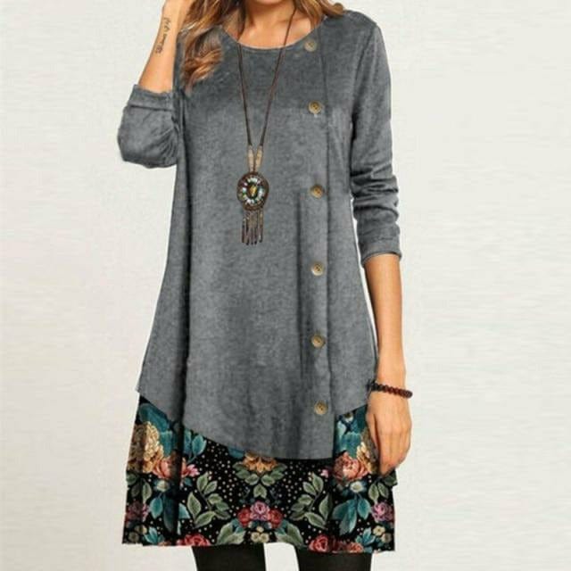 Zea - Robe courte vintage décontractée avec cardigan pour femme