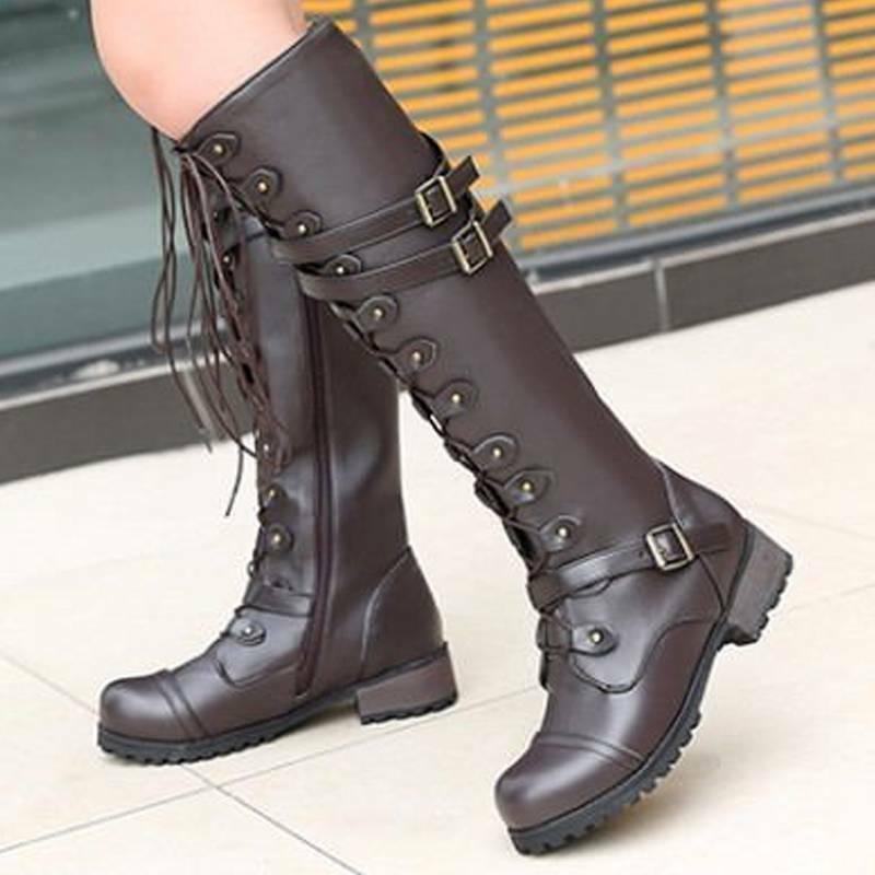 Qiturah Boots | Bottes en cuir à lacets jusqu'au genou