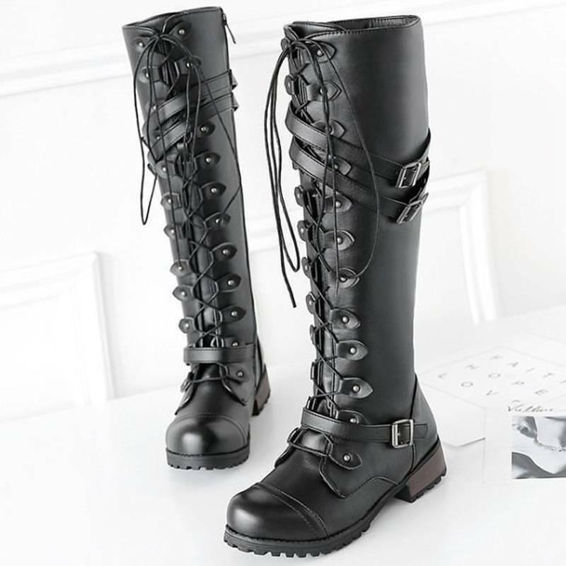 Qiturah Boots | Bottes en cuir à lacets jusqu'au genou