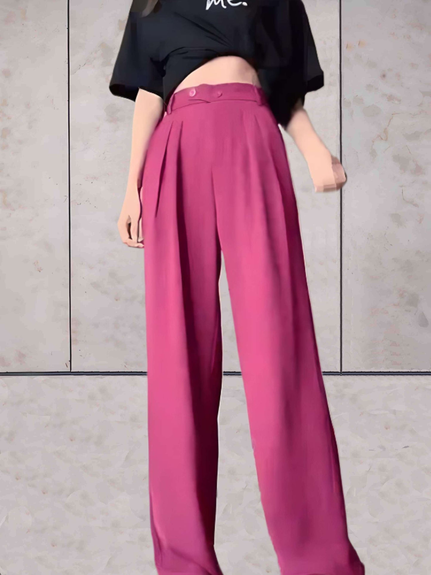 Margaux - Pantalon simple à taille haute avec jambe large et poches