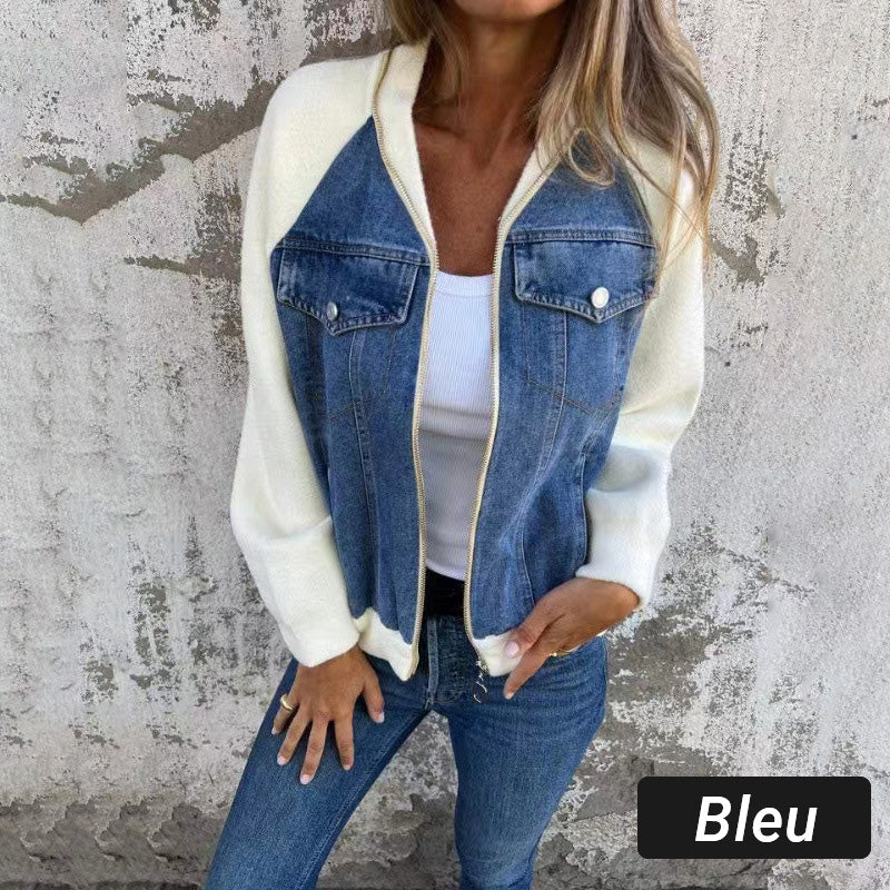 Julitta - Veste en jean avec patchwork