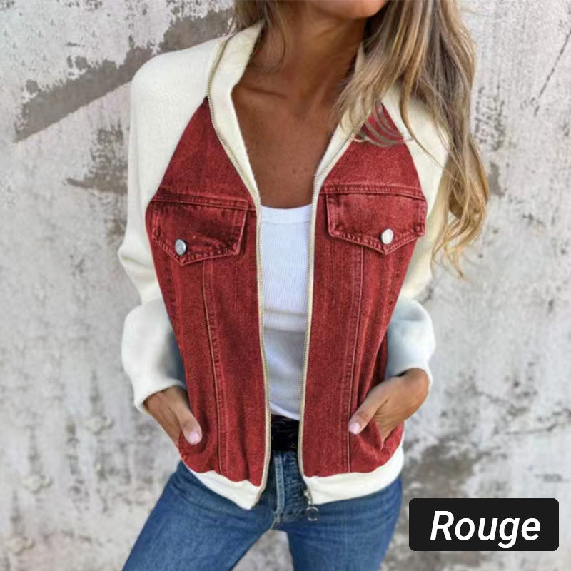 Julitta - Veste en jean avec patchwork