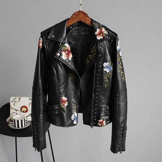 Veste en cuir Floralyn