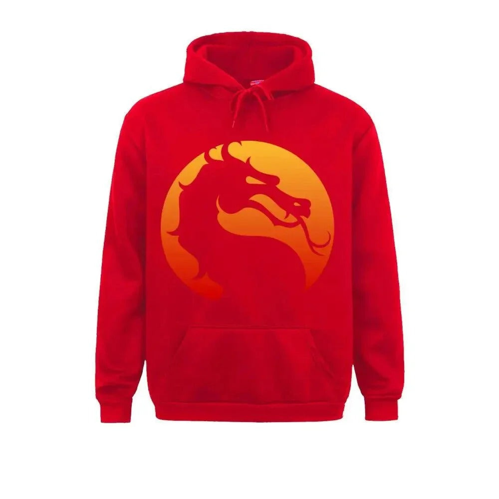 Kurt - Sweat à capuche chaud avec dragon Mortal Kombat imprimé pour hommes et femmes