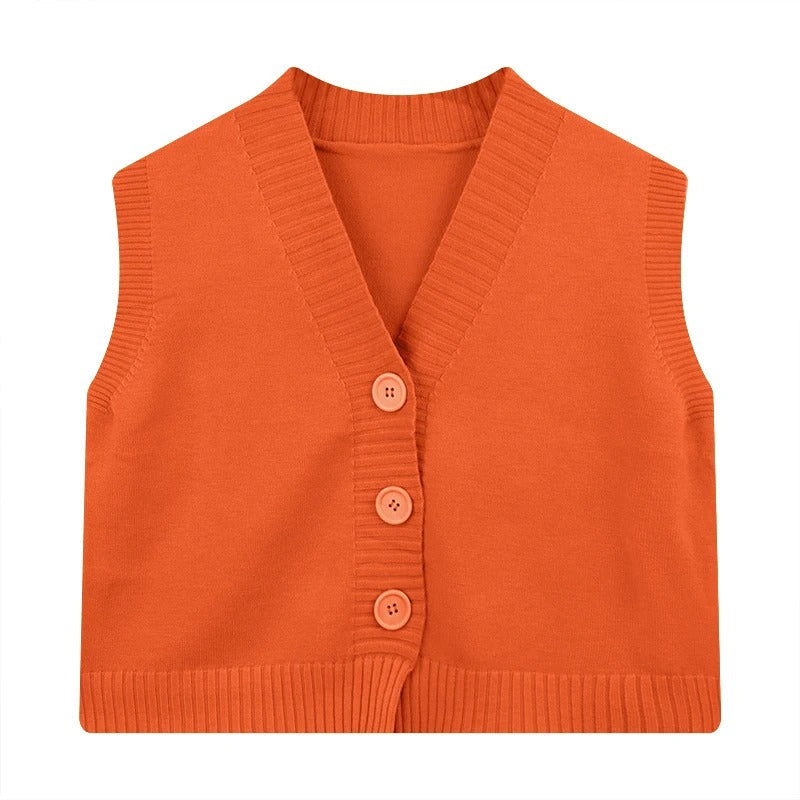 Mona - Gilet en maille pour femme avec patte de boutonnage