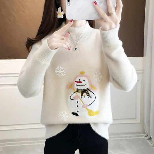 Vera - Pull pour femme avec motif de bonhomme de neige