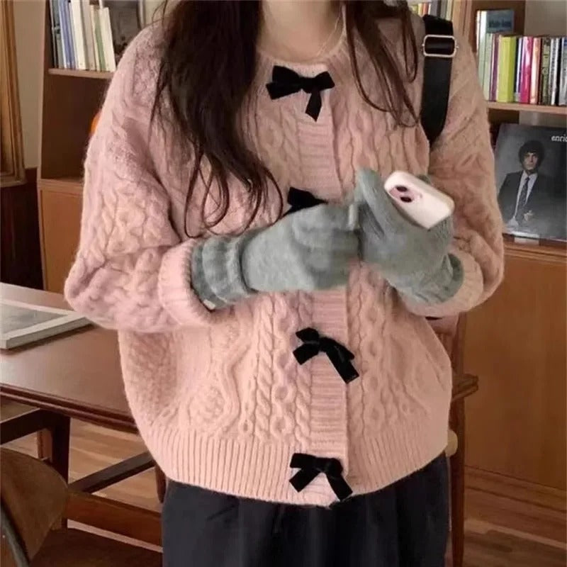 Isabelle - Cardigan femme avec détails de nœuds