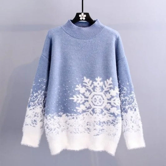 Selma - Pull moelleux avec motif de flocons de neige