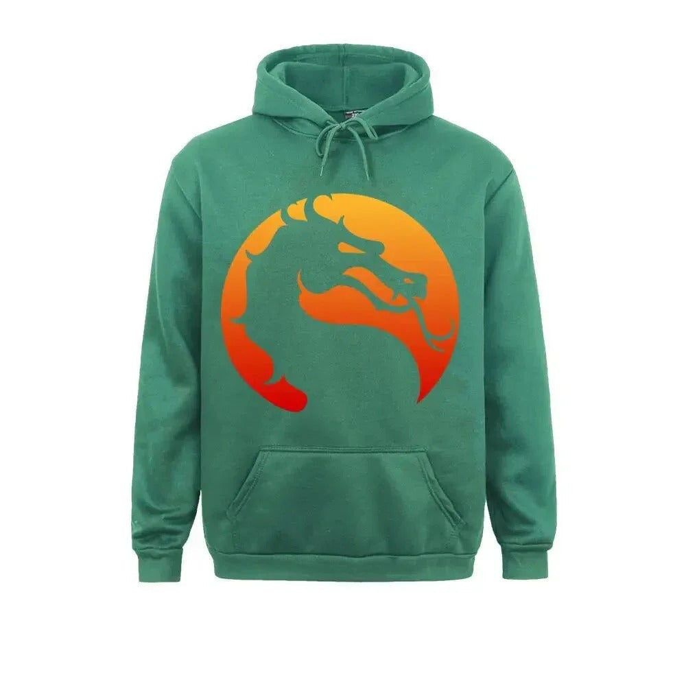 Kurt - Sweat à capuche chaud avec dragon Mortal Kombat imprimé pour hommes et femmes