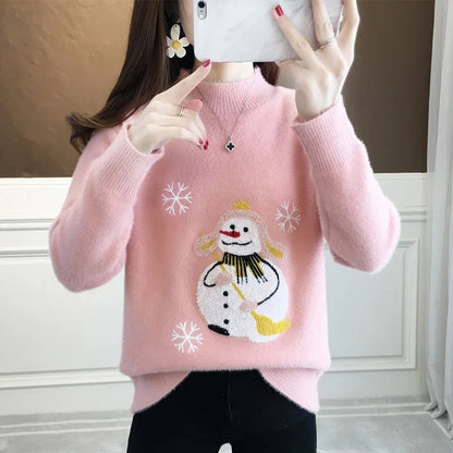 Vera - Pull pour femme avec motif de bonhomme de neige