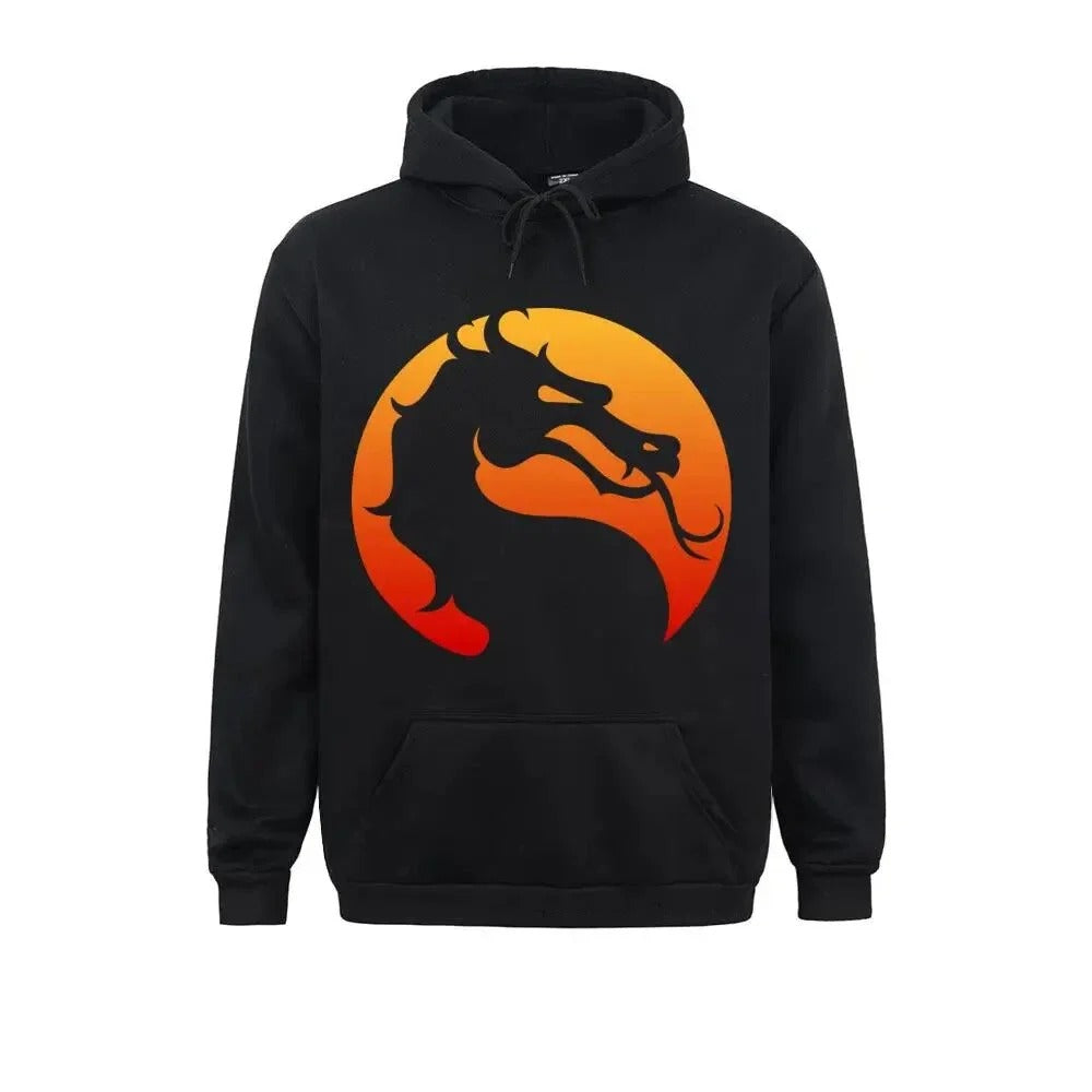 Kurt - Sweat à capuche chaud avec dragon Mortal Kombat imprimé pour hommes et femmes