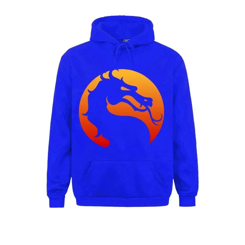 Kurt - Sweat à capuche chaud avec dragon Mortal Kombat imprimé pour hommes et femmes