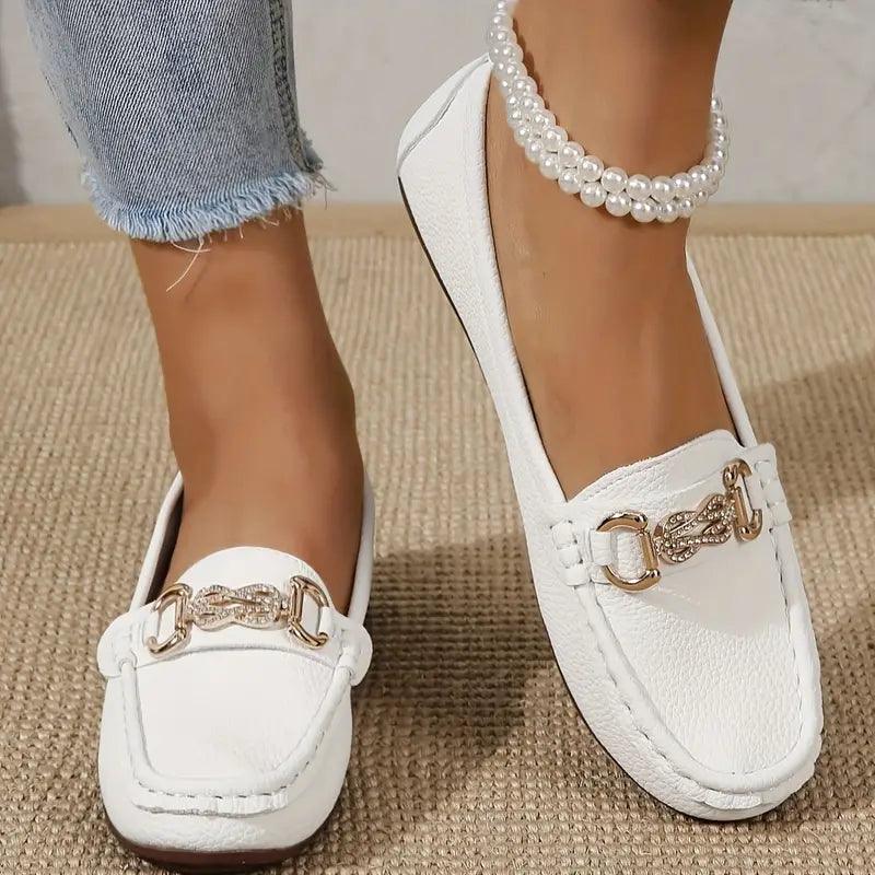 Chaussures plates à boucles en strass pour femmes | Hanny Loafers