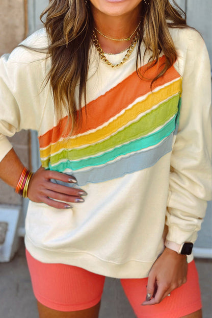 Edwina | Chic Rainbow Loose Sweatshirt