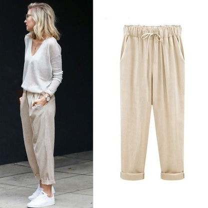 Lucie - Pantalon en coton et lin