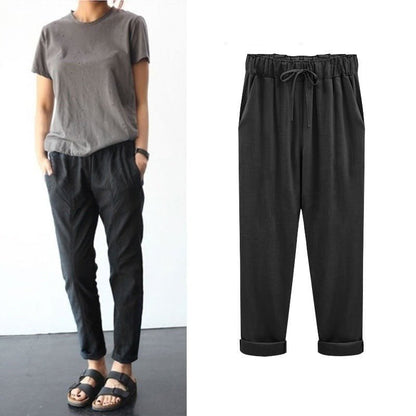 Lucie - Pantalon en coton et lin